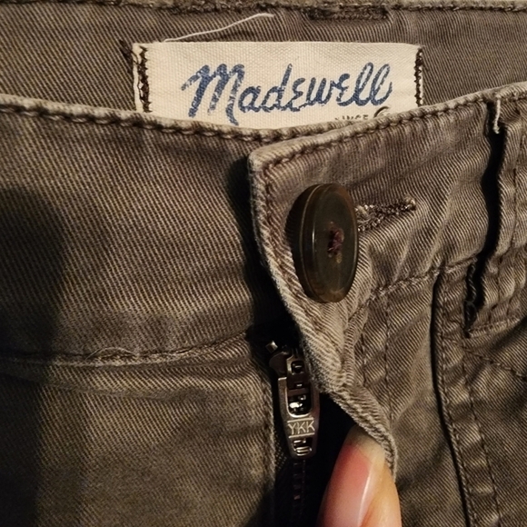 Madewell Olive Green Jeans Zip Bottom Size 24, Inseam 26" - Picture 3 of 11
